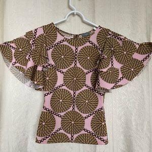 Ruffle sleeve baroque blouse